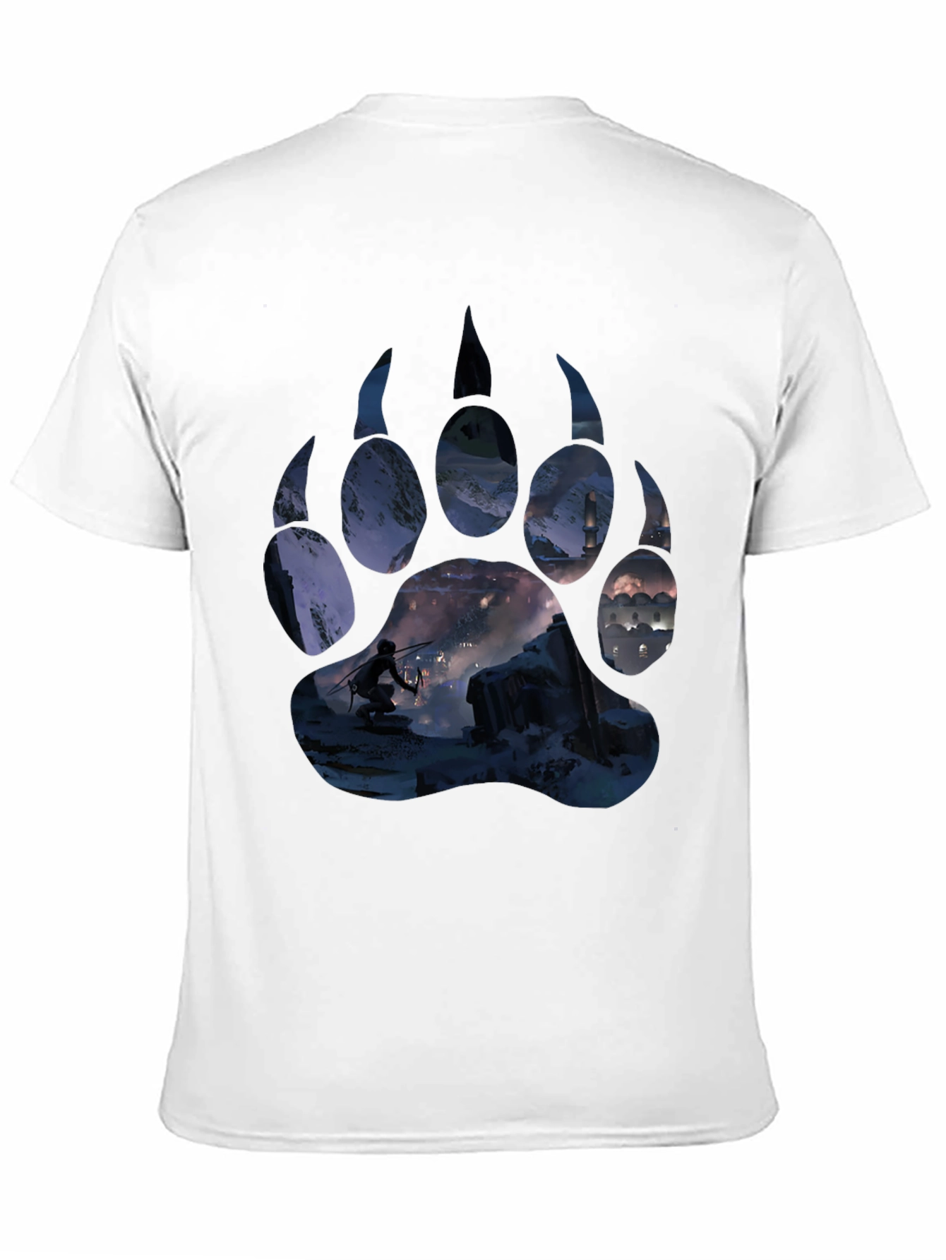 Bear Paw Print Graphic Tee - Adventure Awaits!