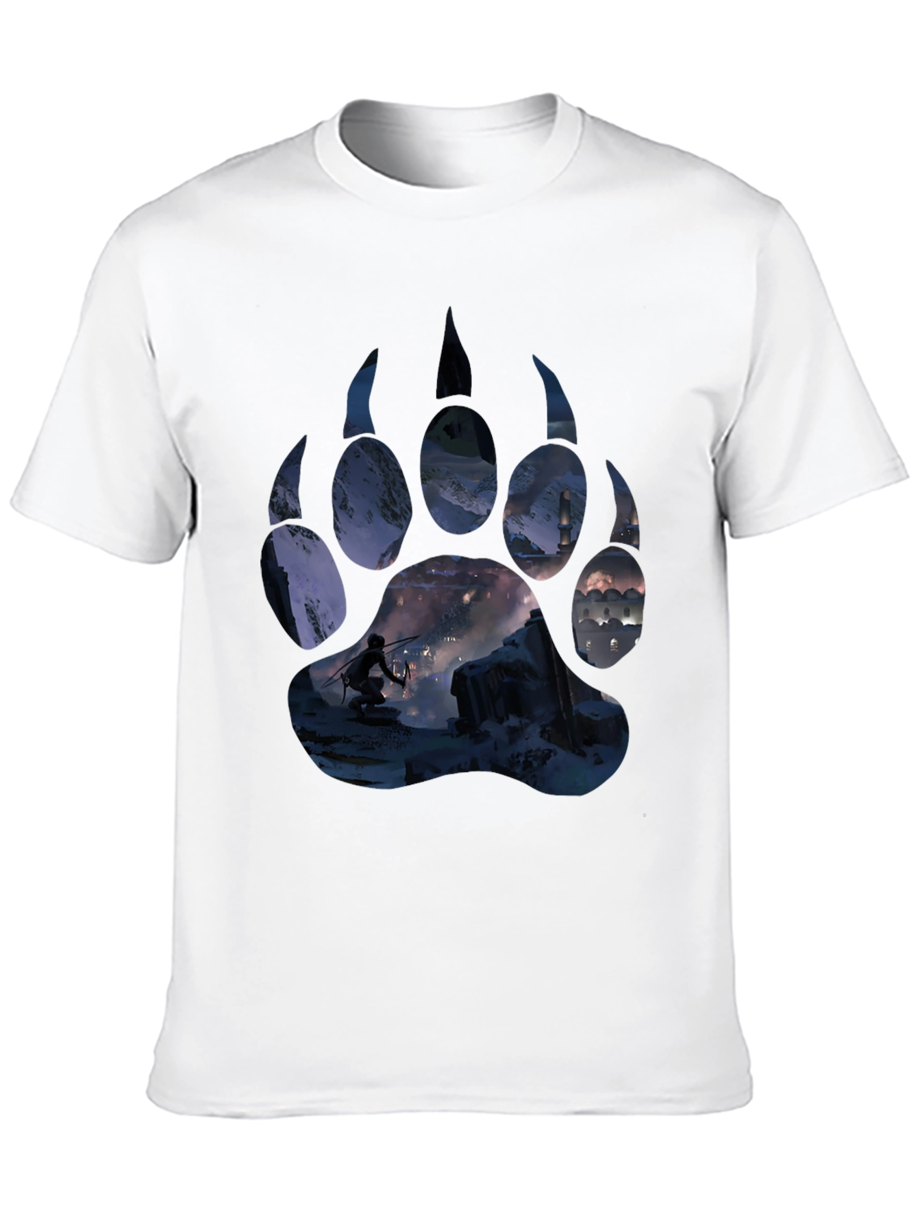 Bear Paw Print Graphic Tee - Adventure Awaits!