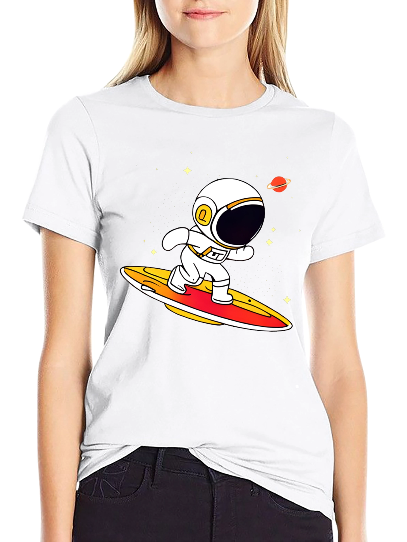 Astronaut Surfing T-Shirt - Space Graphic Tee