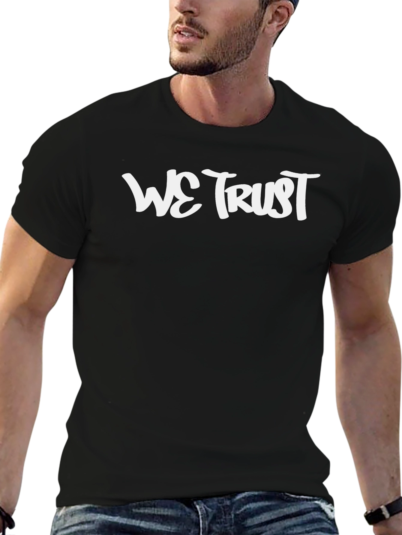 We Trust Black Graphic Tee - Casual Style