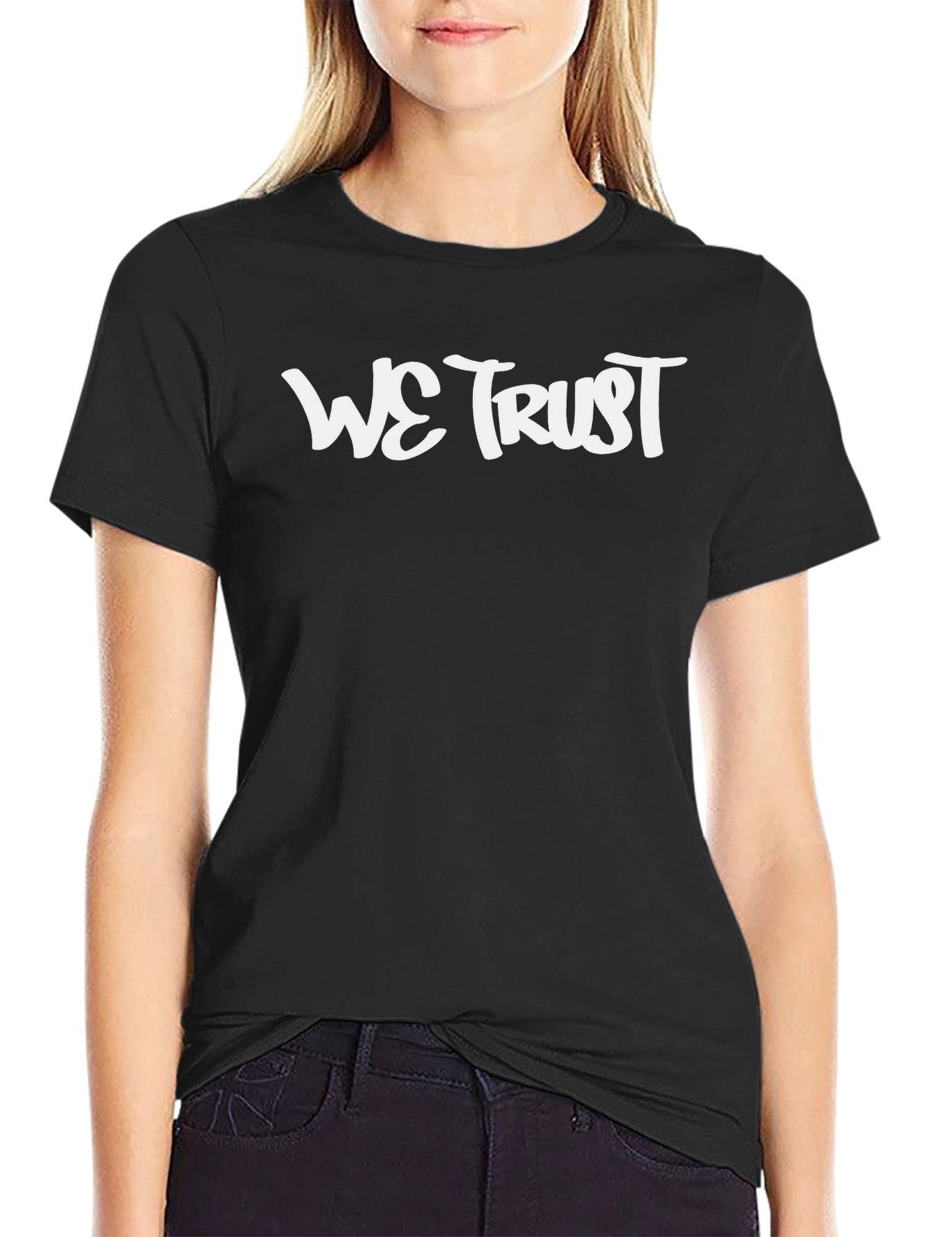 We Trust Black Graphic Tee - Casual Style