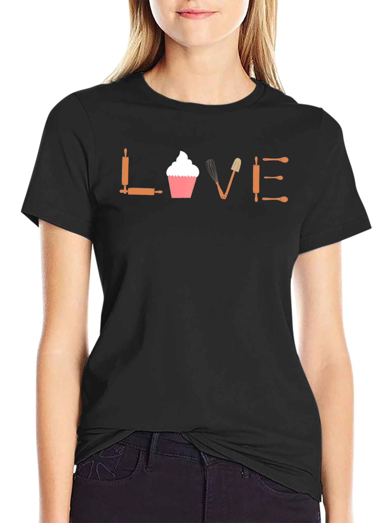 Bakers LOVE Tee - Cupcake & Tools Graphic T-Shirt