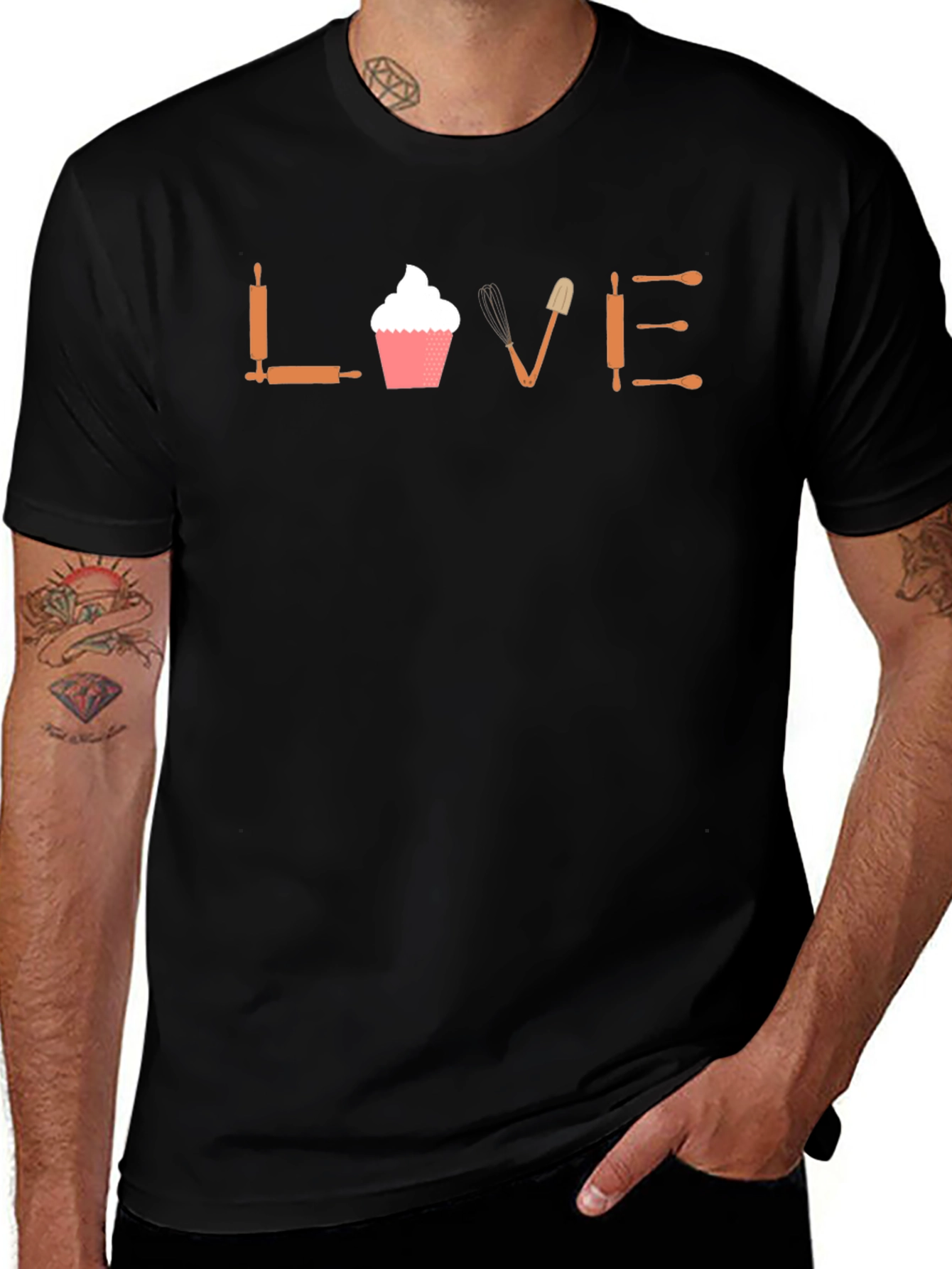 Bakers LOVE Tee - Cupcake & Tools Graphic T-Shirt