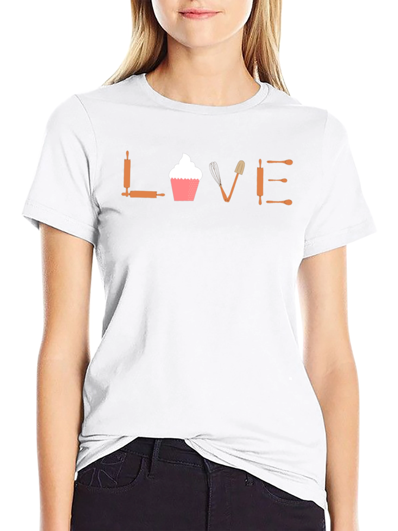Bakers LOVE Tee - Cupcake & Tools Graphic T-Shirt