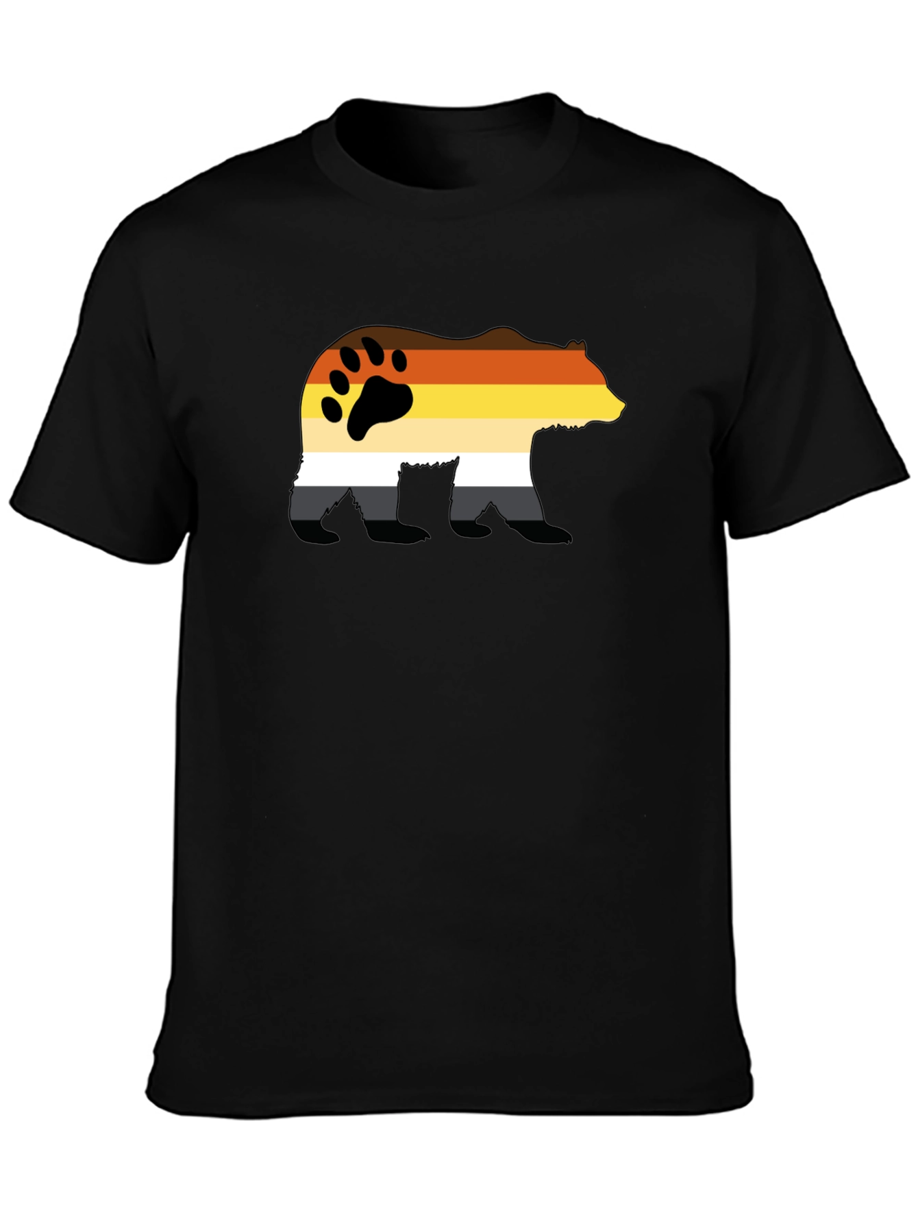 Bear Pride Graphic T-Shirt - Black Crew Neck Tee