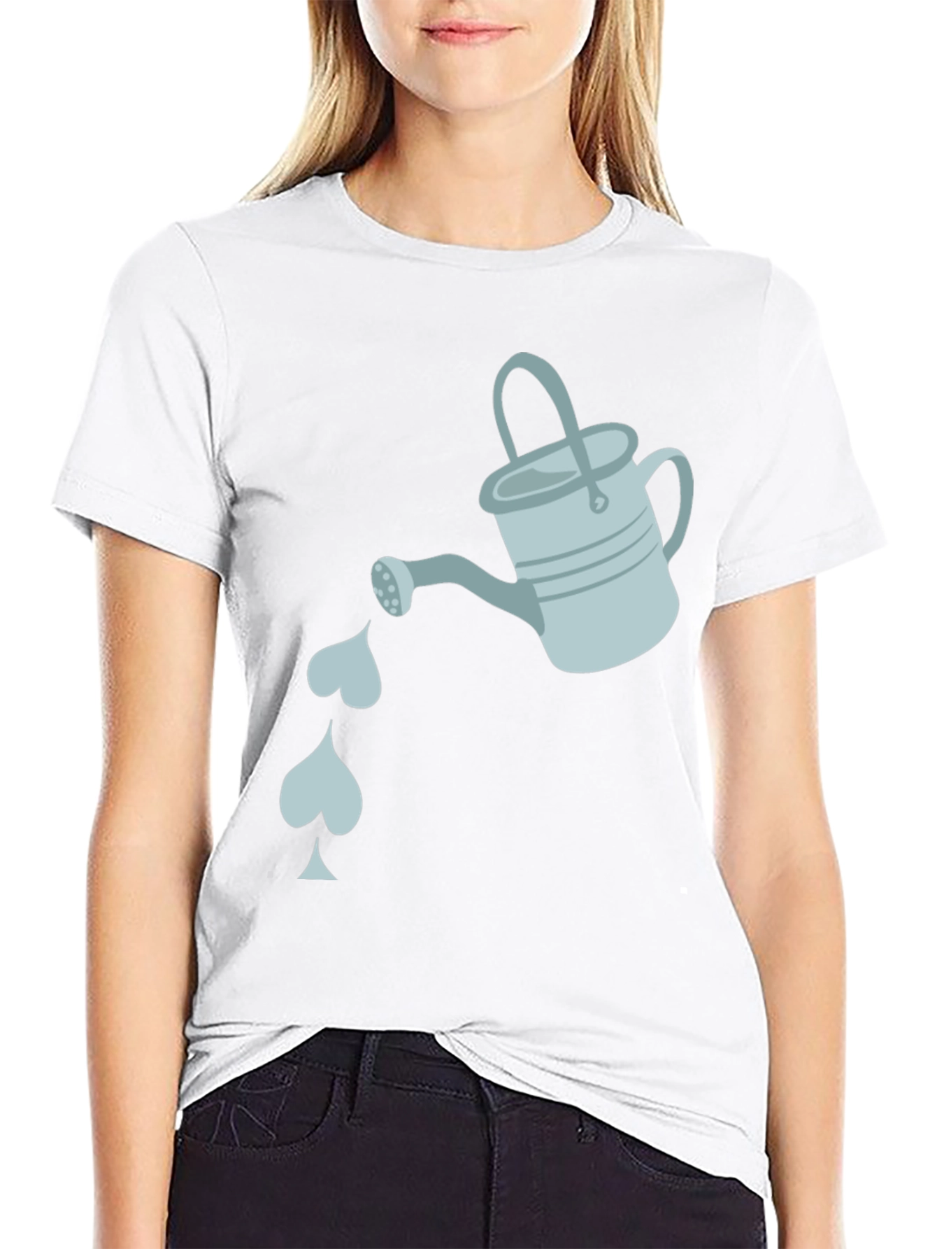 Watering Love T-Shirt - Garden Heart Design