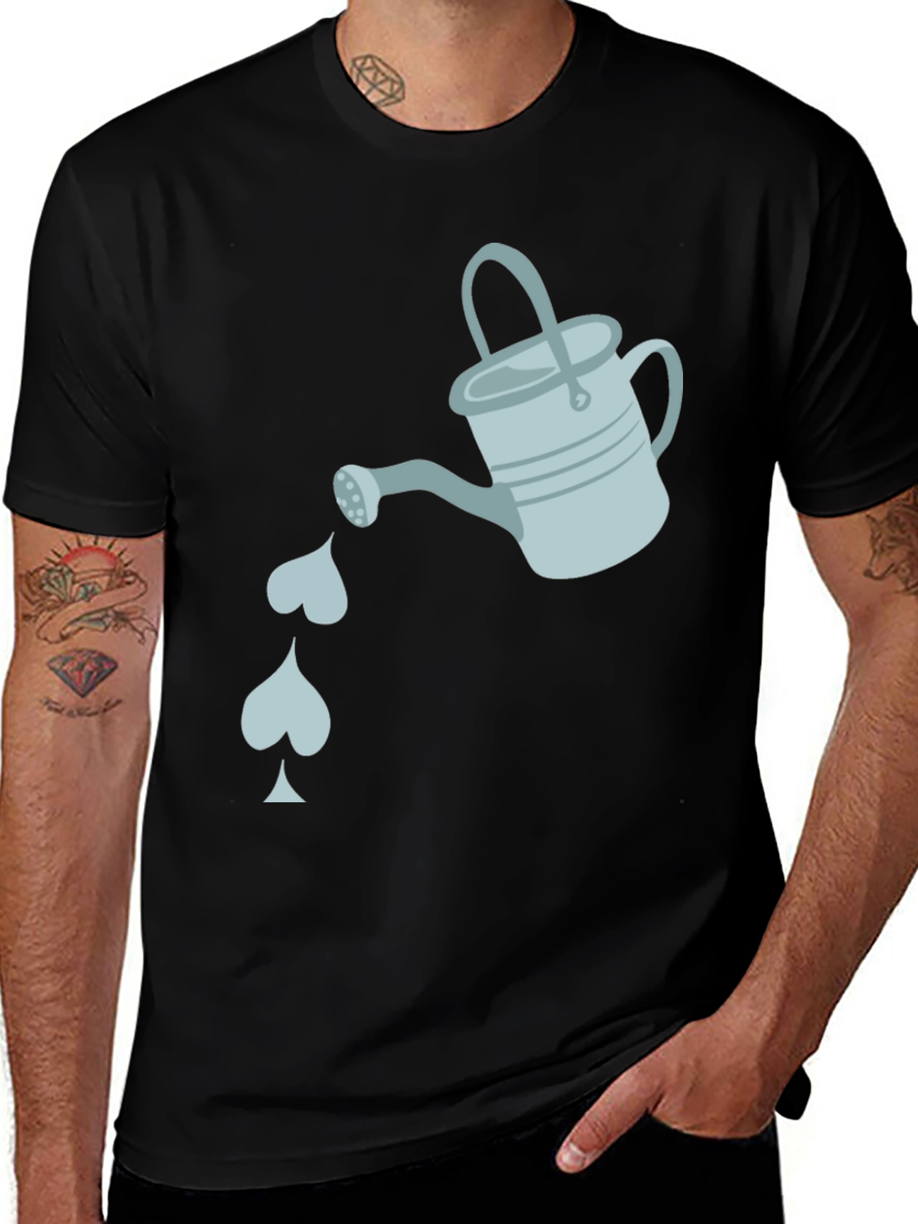 Watering Love T-Shirt - Garden Heart Design