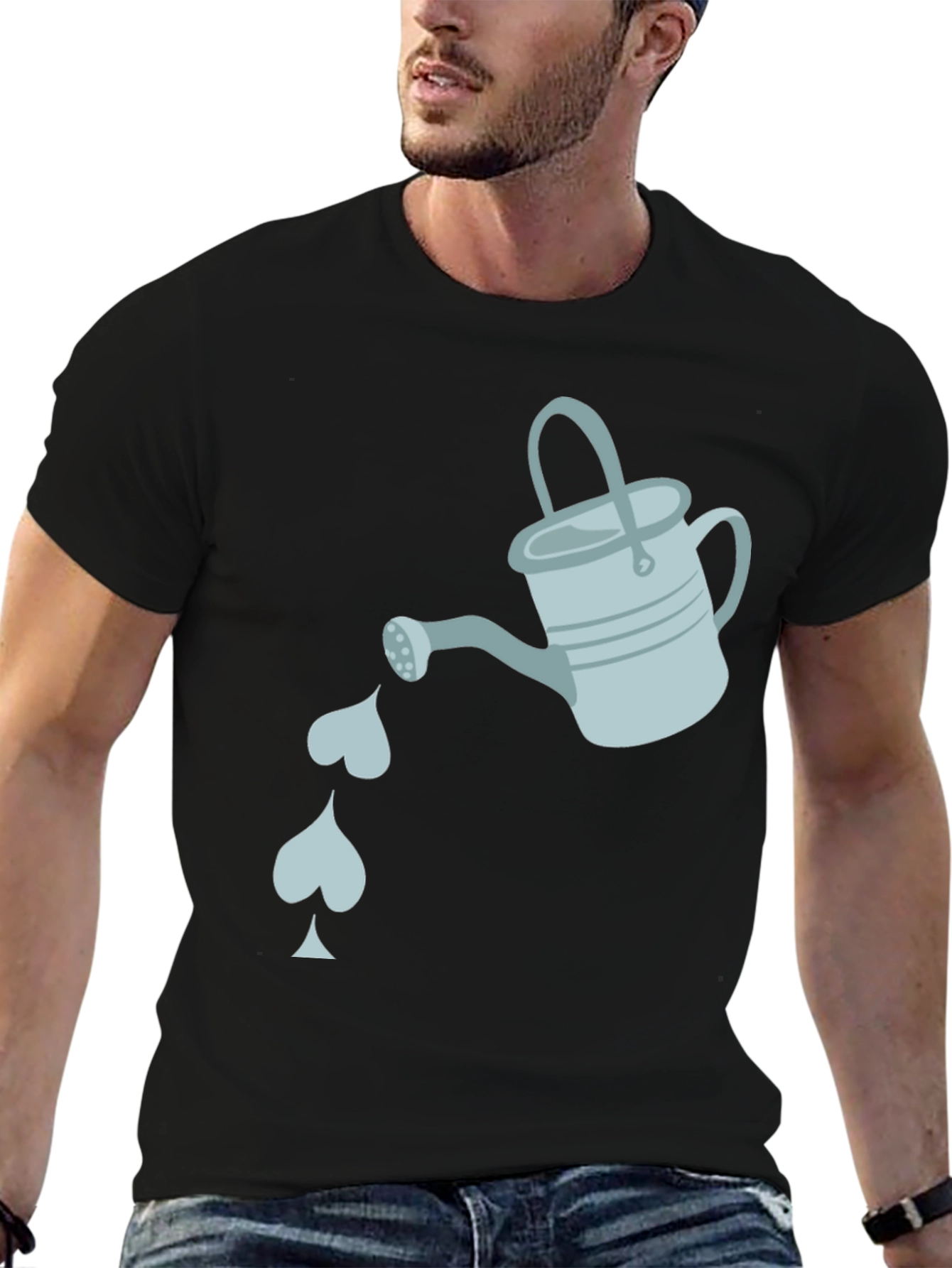 Watering Love T-Shirt - Garden Heart Design