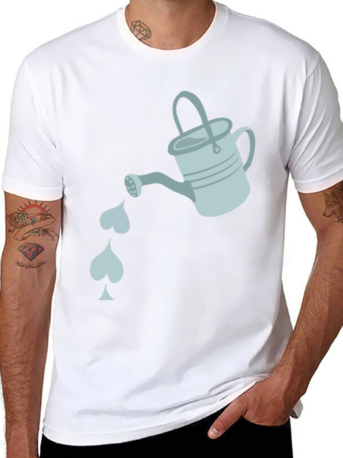 Watering Love T-Shirt - Garden Heart Design