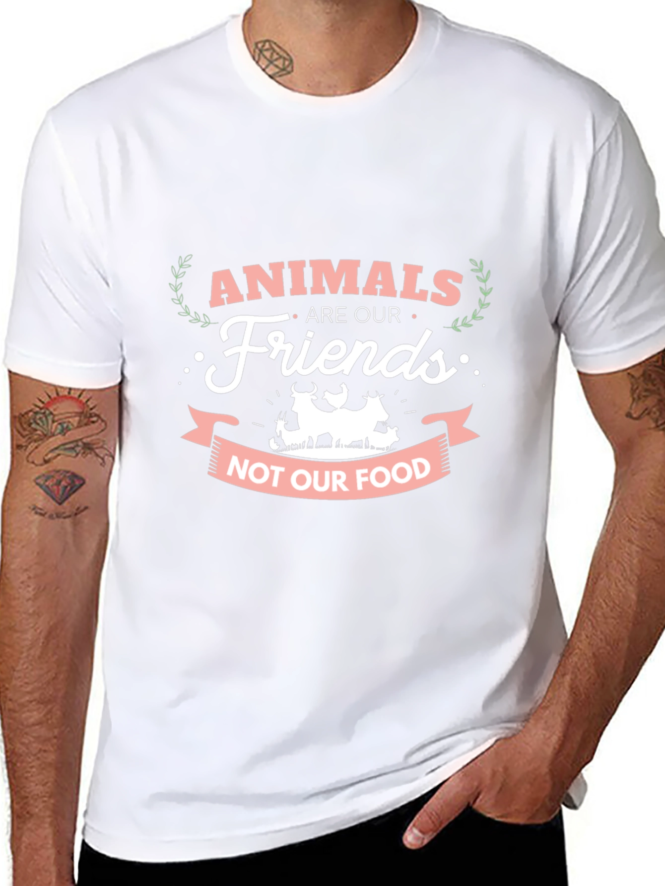 Vegan T-Shirt: Animals Are Our Friends Not Our Food