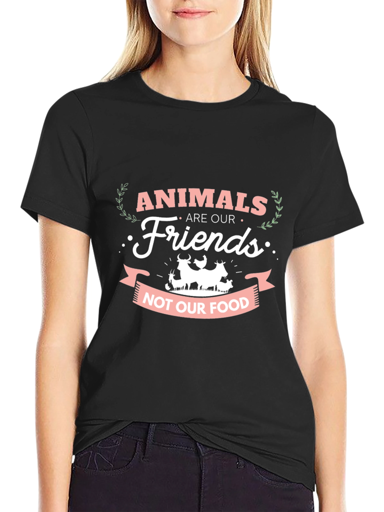 Vegan T-Shirt: Animals Are Our Friends Not Our Food