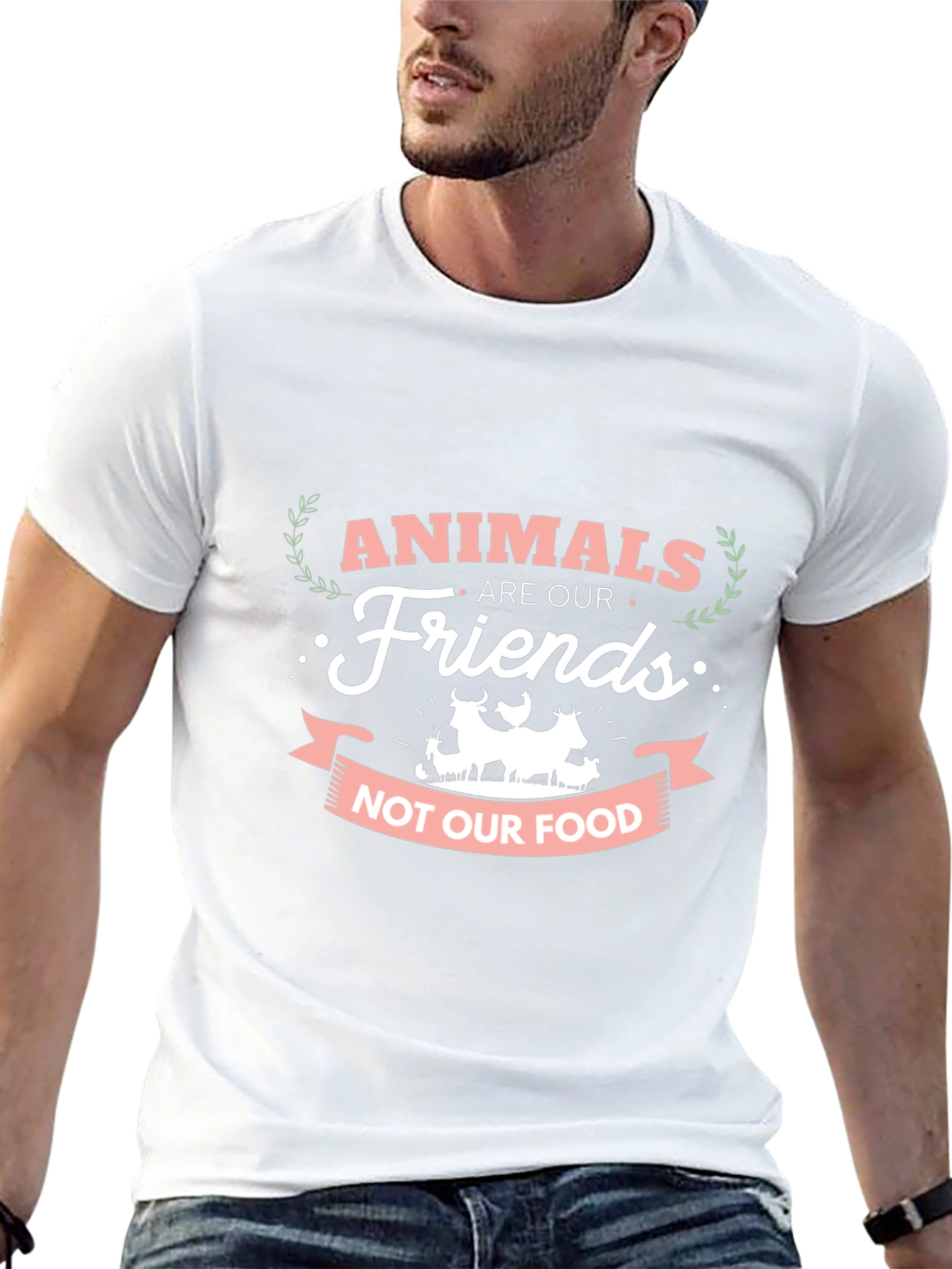 Vegan T-Shirt: Animals Are Our Friends Not Our Food