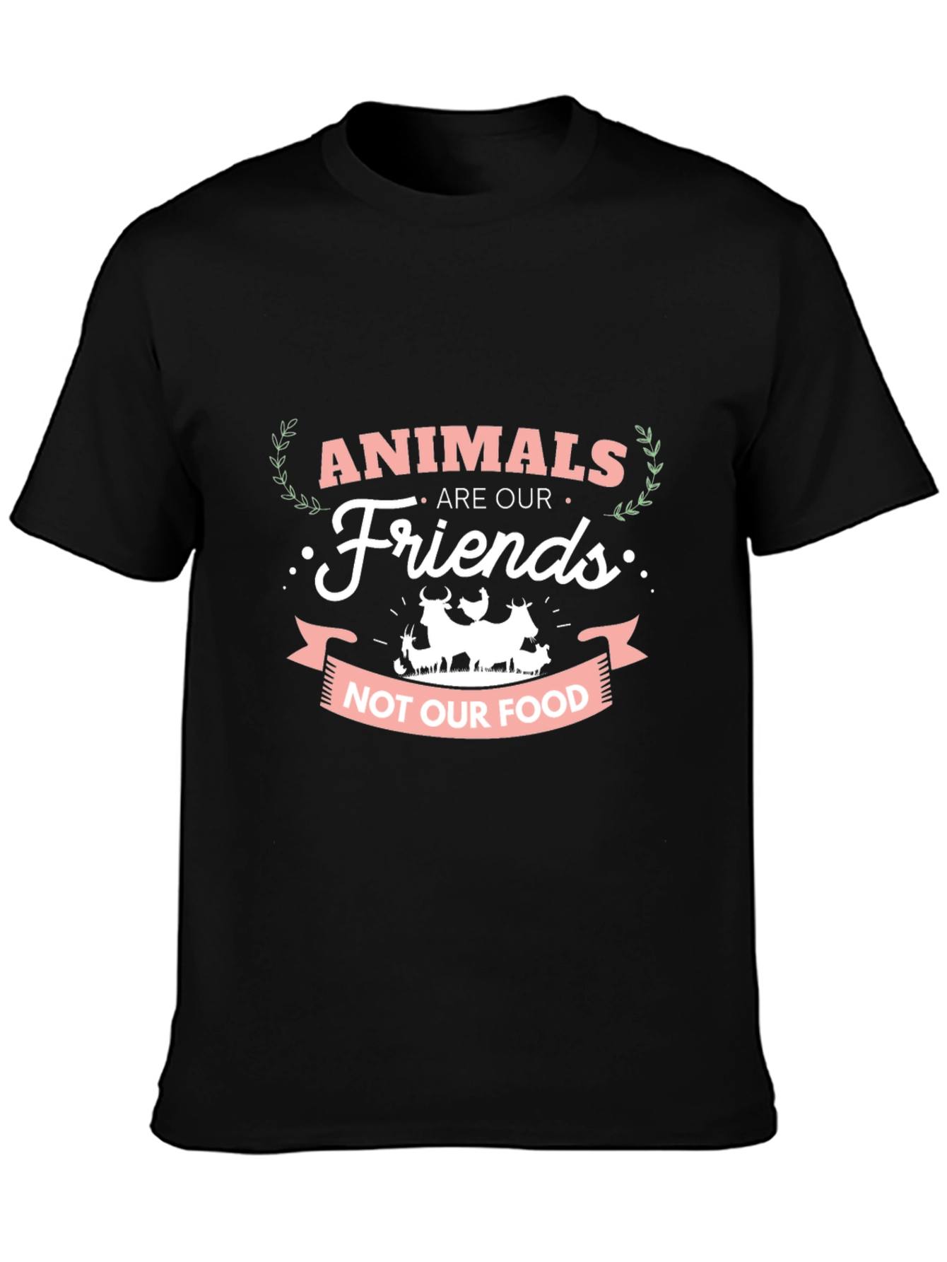 Vegan T-Shirt: Animals Are Our Friends Not Our Food
