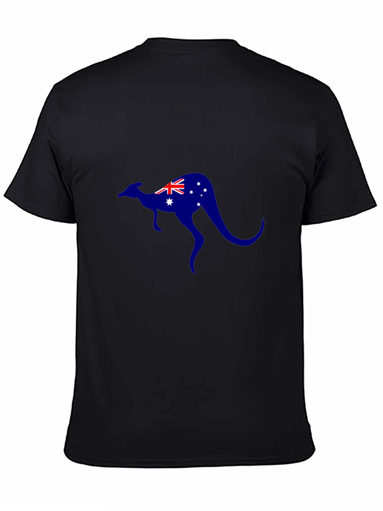 Australian Kangaroo Flag T-Shirt - Black Cotton Tee