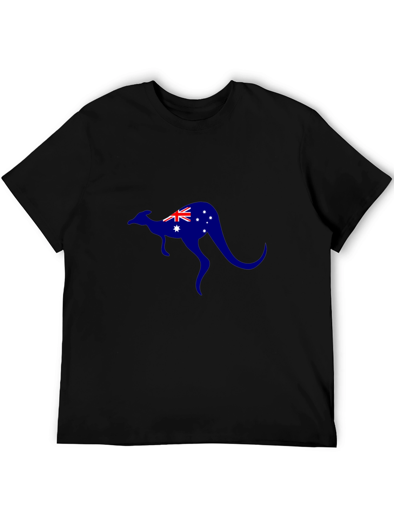 Australian Kangaroo Flag T-Shirt - Black Cotton Tee