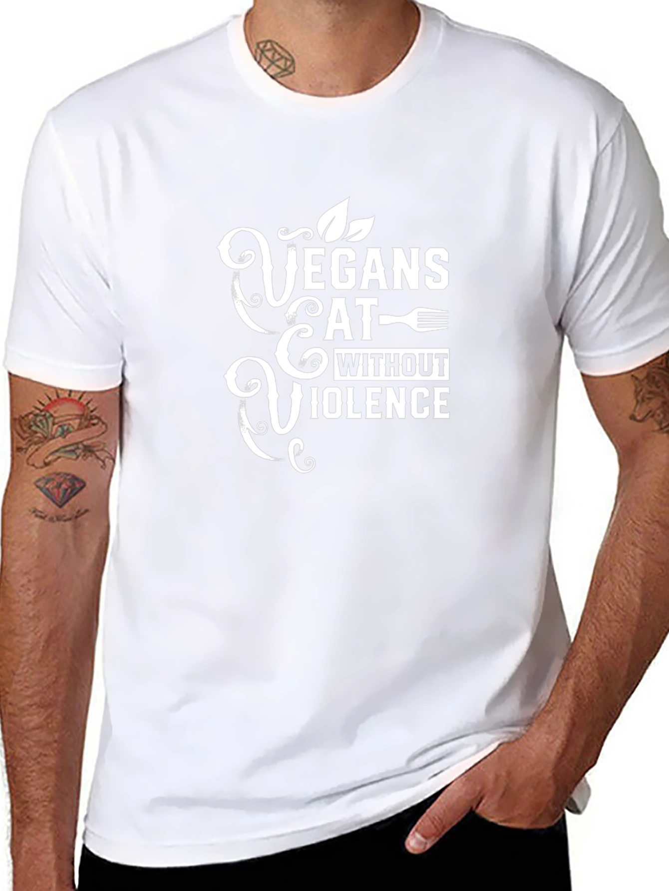 Vegans Eat Without Violence Graphic Tee