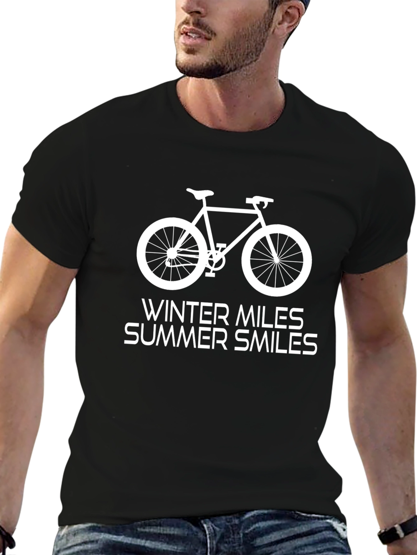 Bike Miles T-Shirt - Winter Miles Summer Smiles