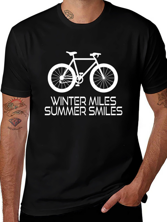 Bike Miles T-Shirt - Winter Miles Summer Smiles