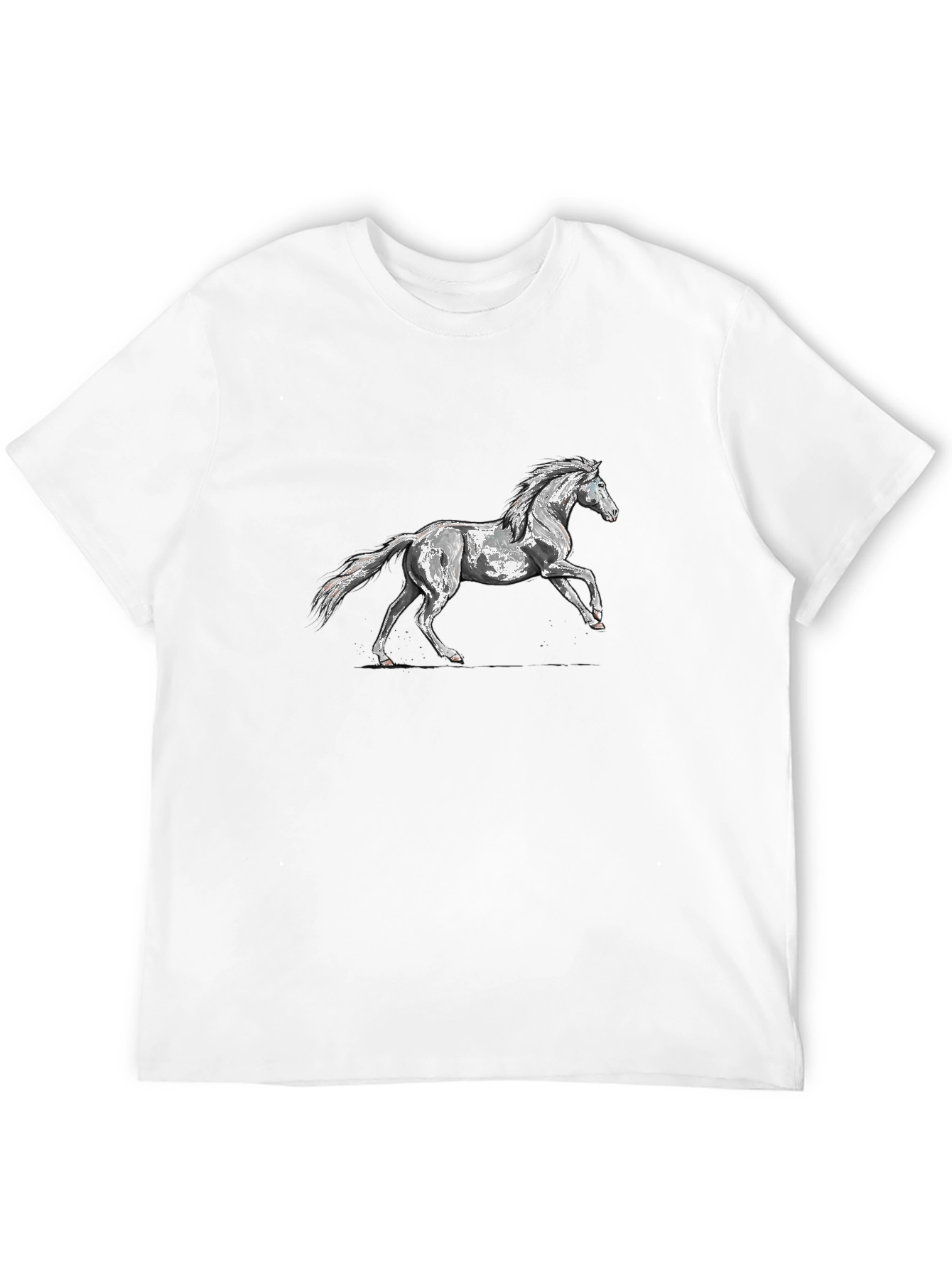 Black T-Shirt with Horse Graphic