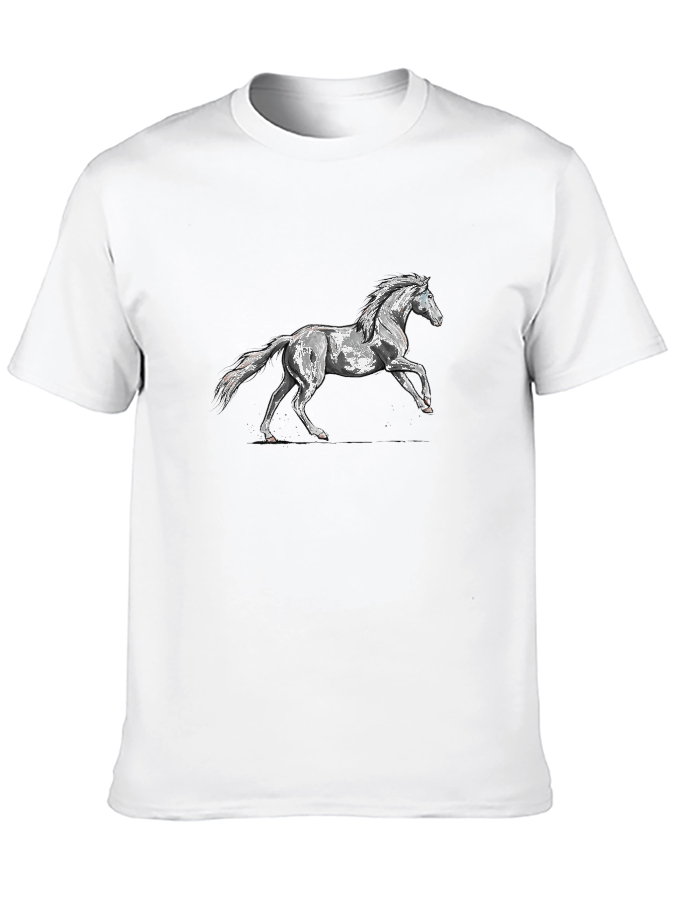 Black T-Shirt with Horse Graphic