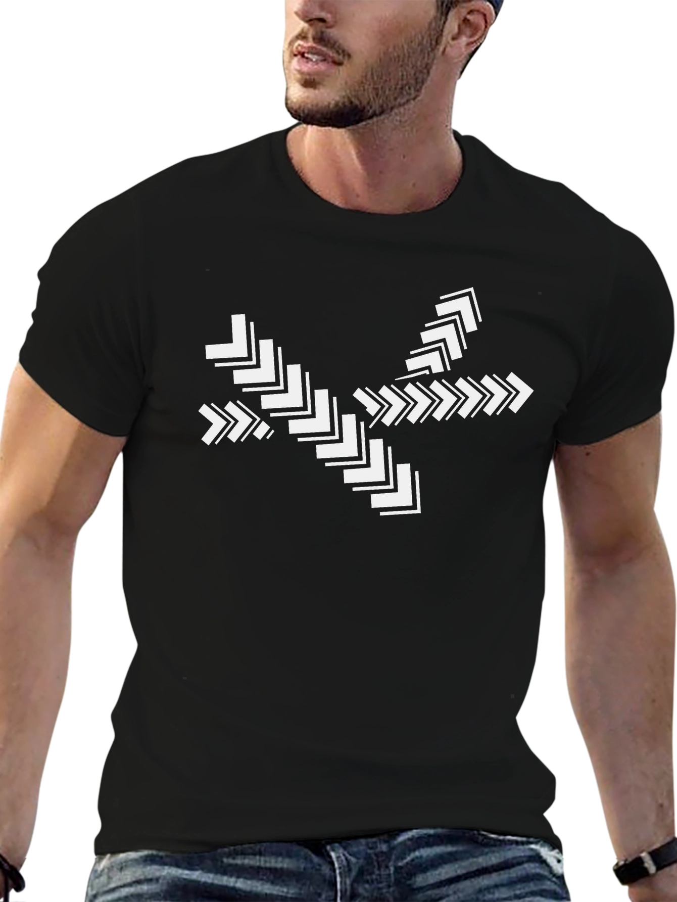 Arrow Burst Graphic Black Tee