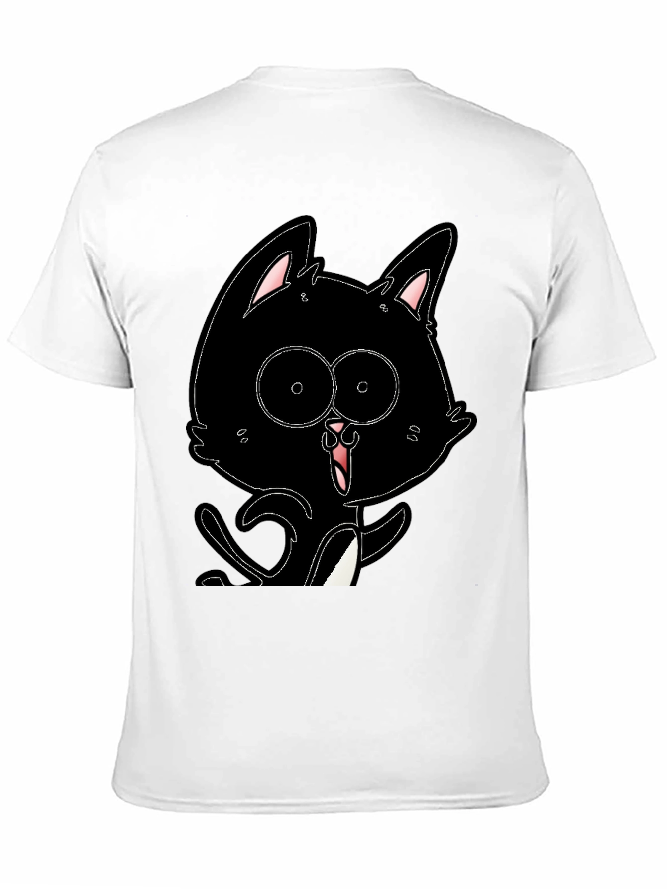 Black Cat Cartoon T-Shirt - Mens Graphic Tee