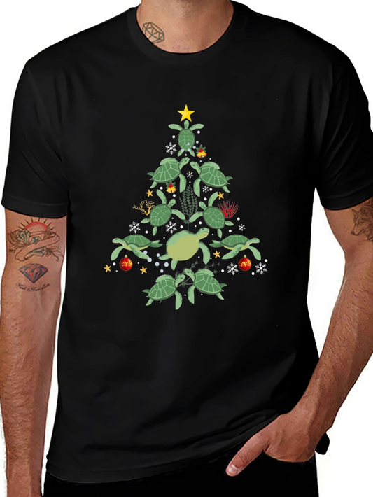 Turtle Christmas Tree Graphic Tee