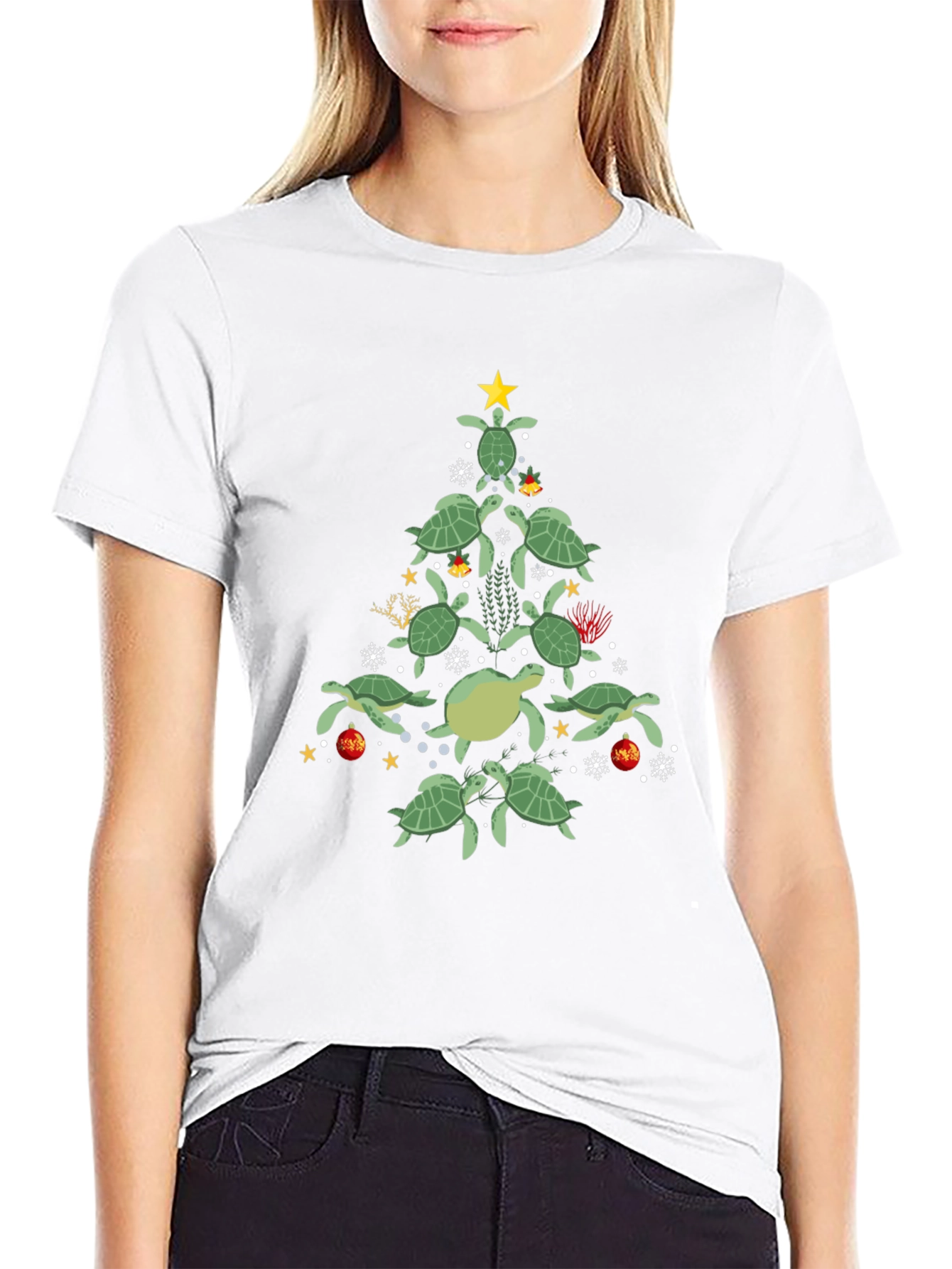 Turtle Christmas Tree Graphic Tee