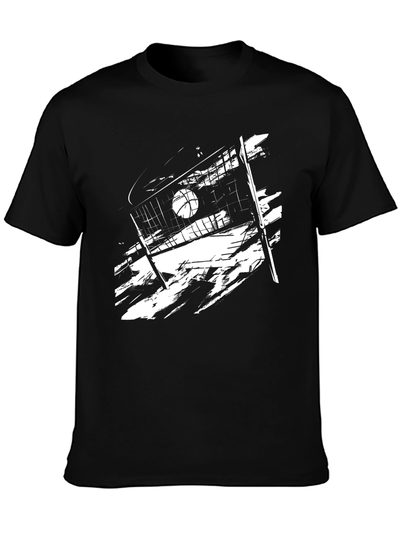 Volleyball Graphic Tee - Black Sport Shirt