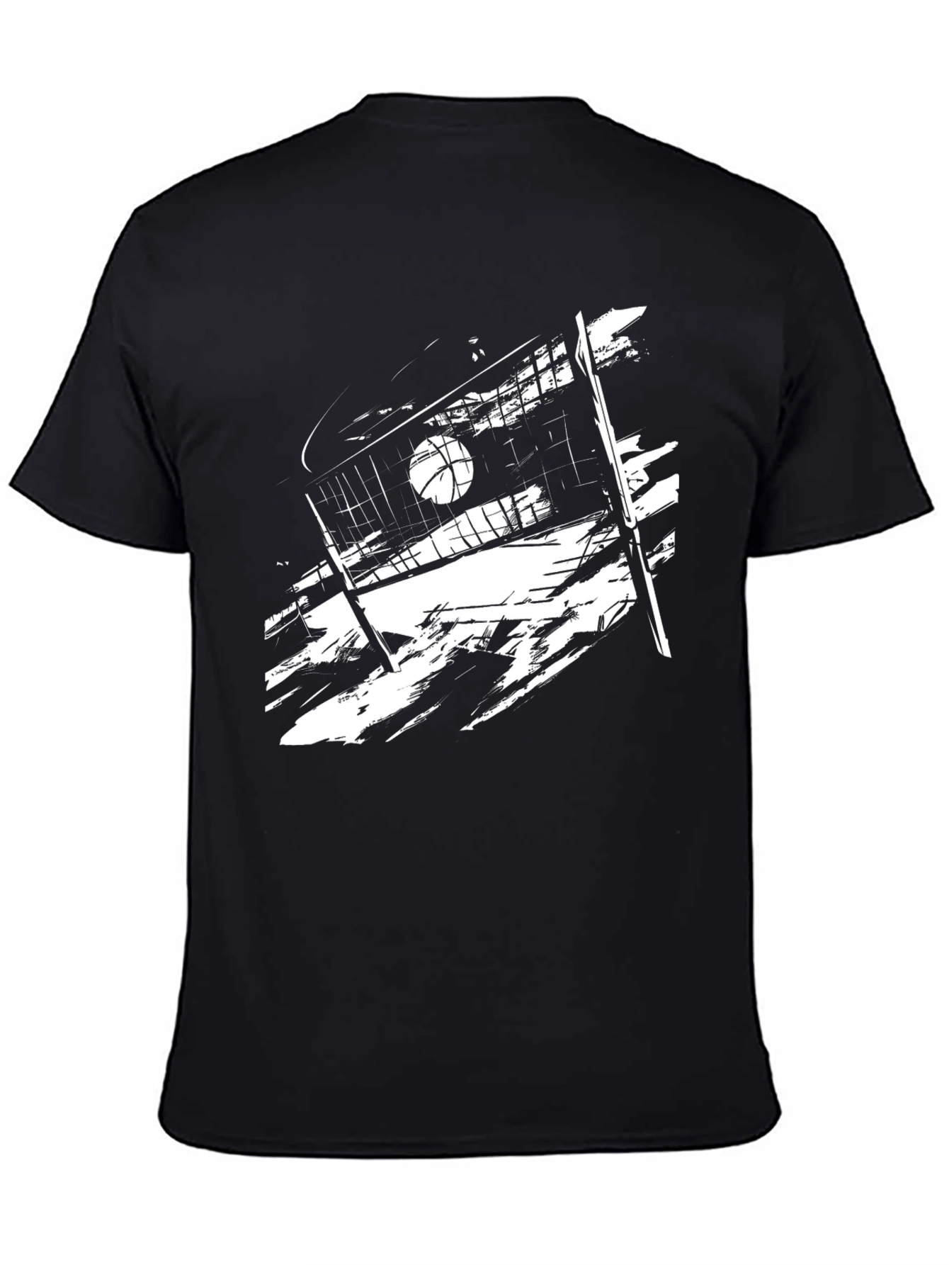 Volleyball Graphic Tee - Black Sport Shirt