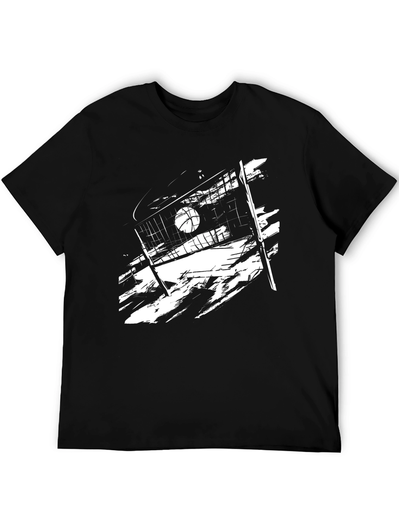 Volleyball Graphic Tee - Black Sport Shirt