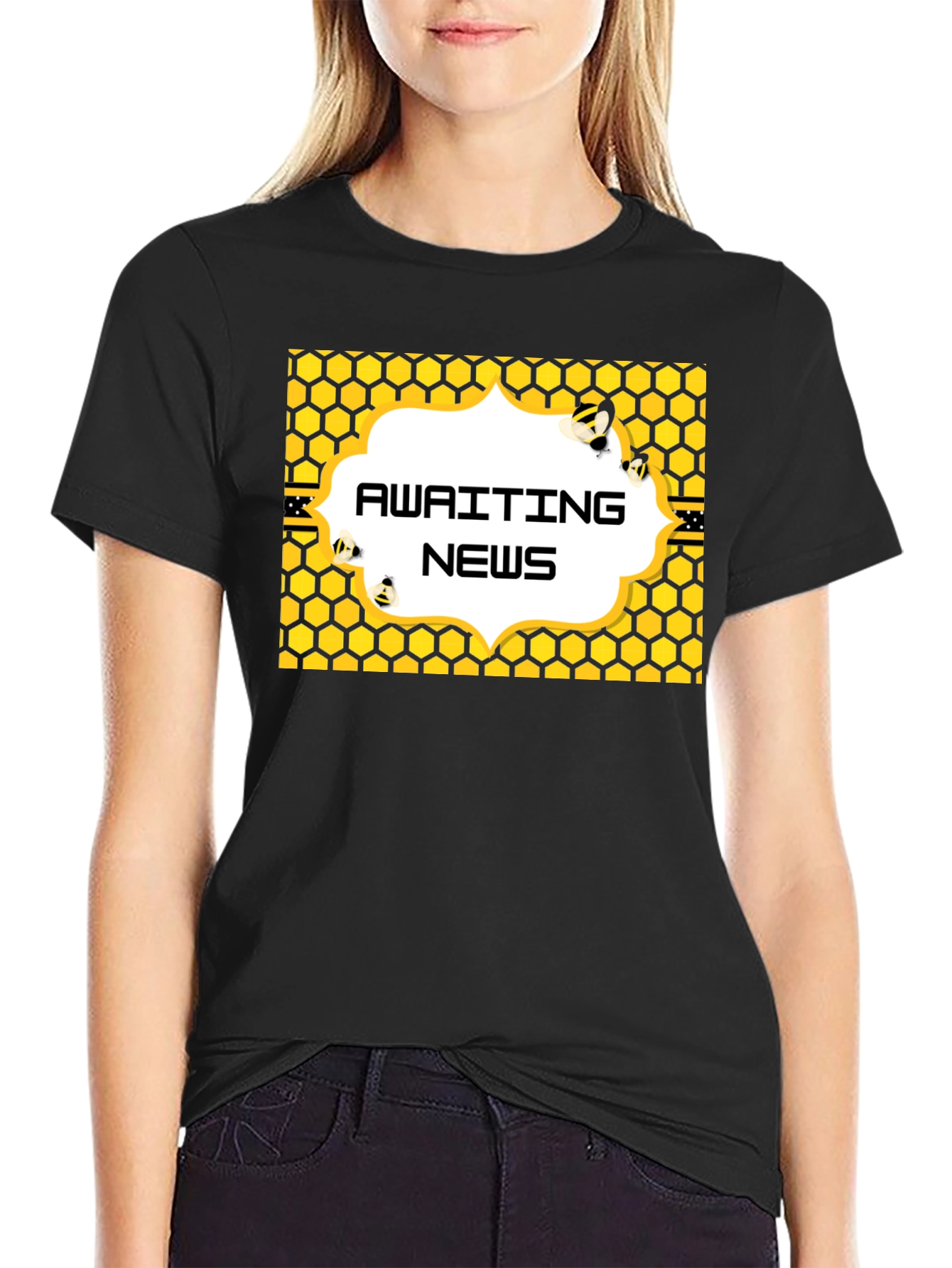 Awaiting News Bee Honeycomb T-Shirt