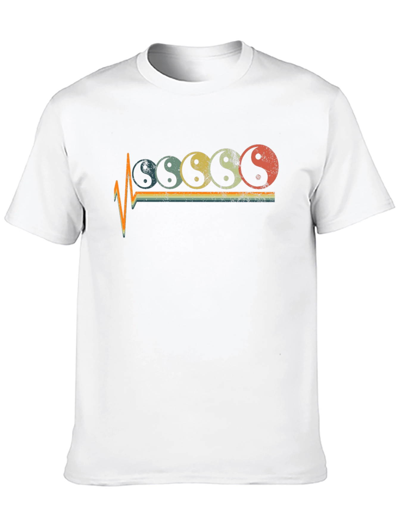 Yin Yang Pulse Graphic Tee - Retro Style