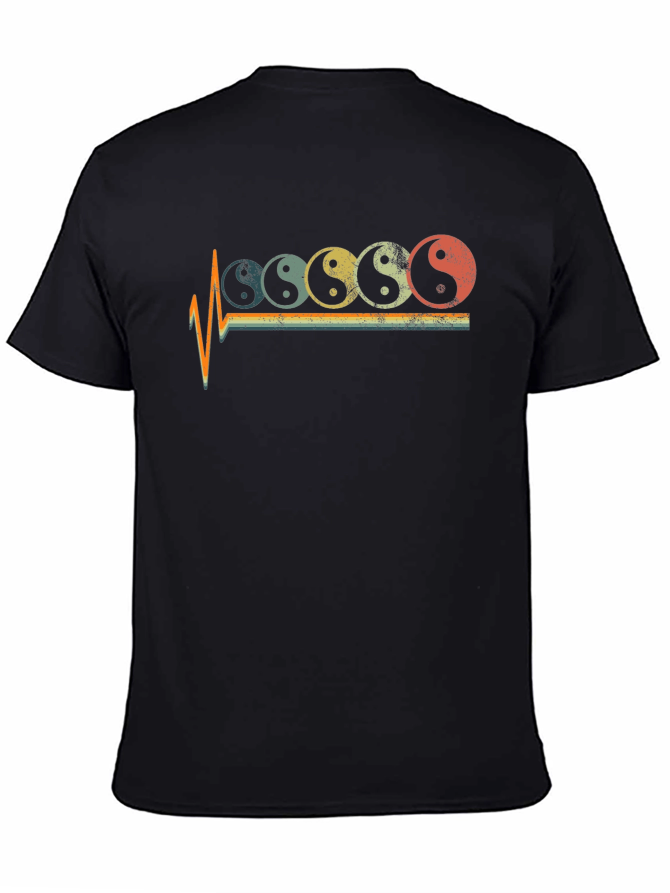 Yin Yang Pulse Graphic Tee - Retro Style