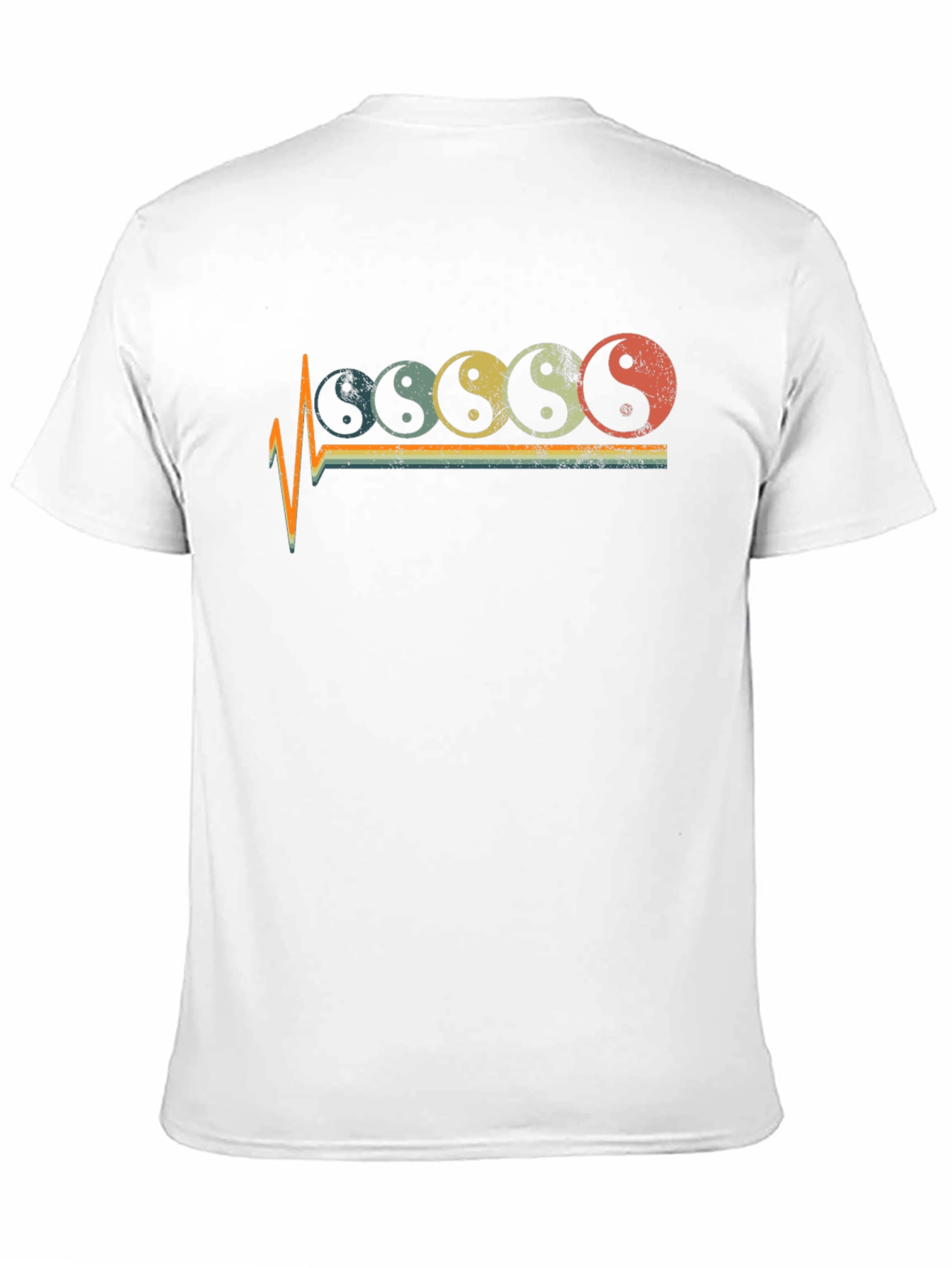 Yin Yang Pulse Graphic Tee - Retro Style