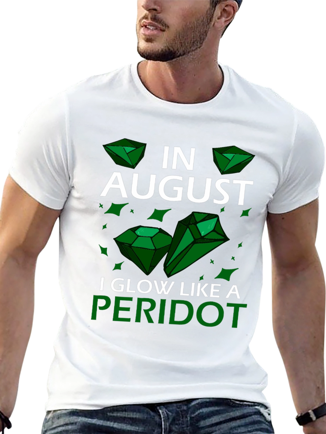 August Peridot Birthday T-Shirt