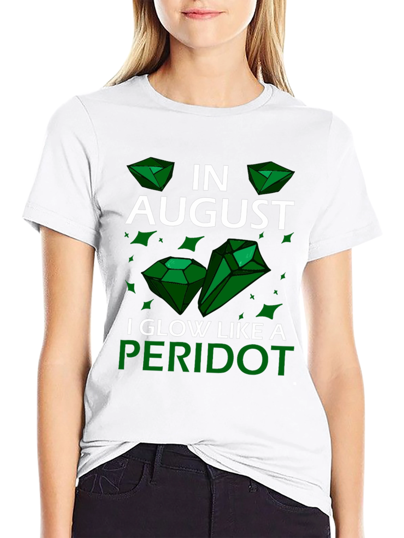 August Peridot Birthday T-Shirt