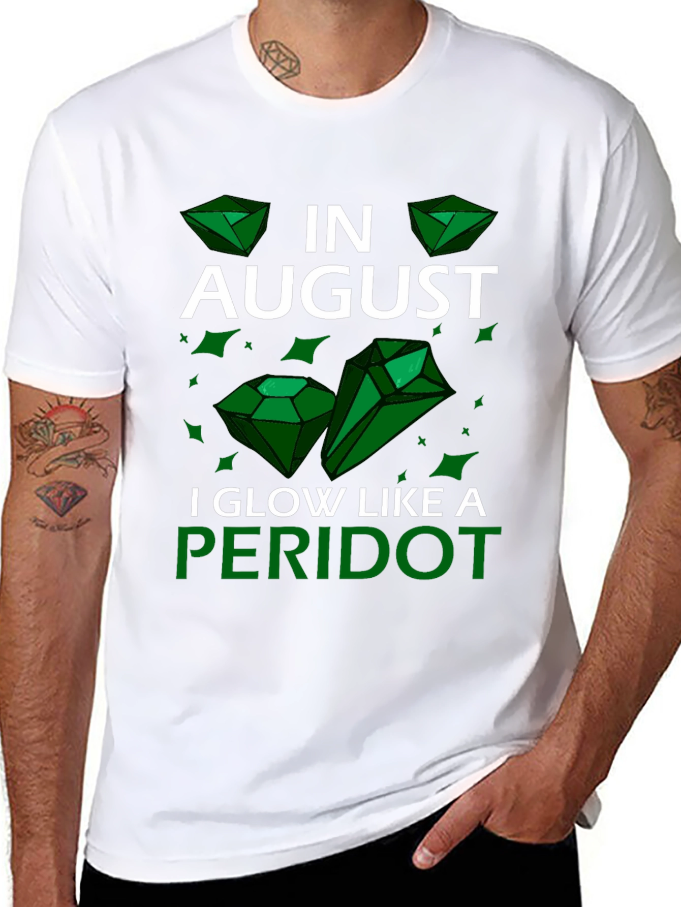 August Peridot Birthday T-Shirt
