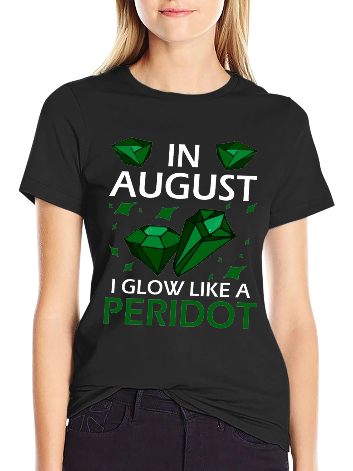 August Peridot Birthday T-Shirt