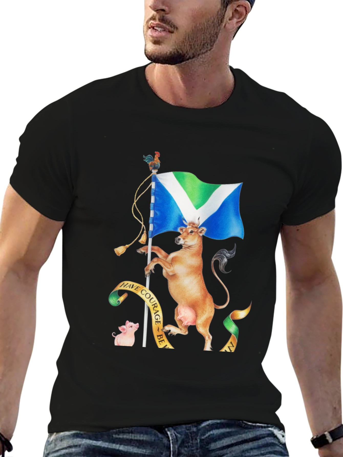 Vegan Animal Rights Graphic T-Shirt - Black