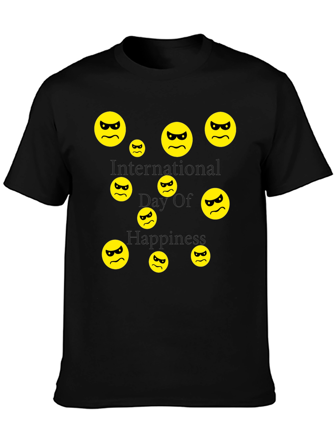 Angry Emoji Graphic Print Mens T-Shirt