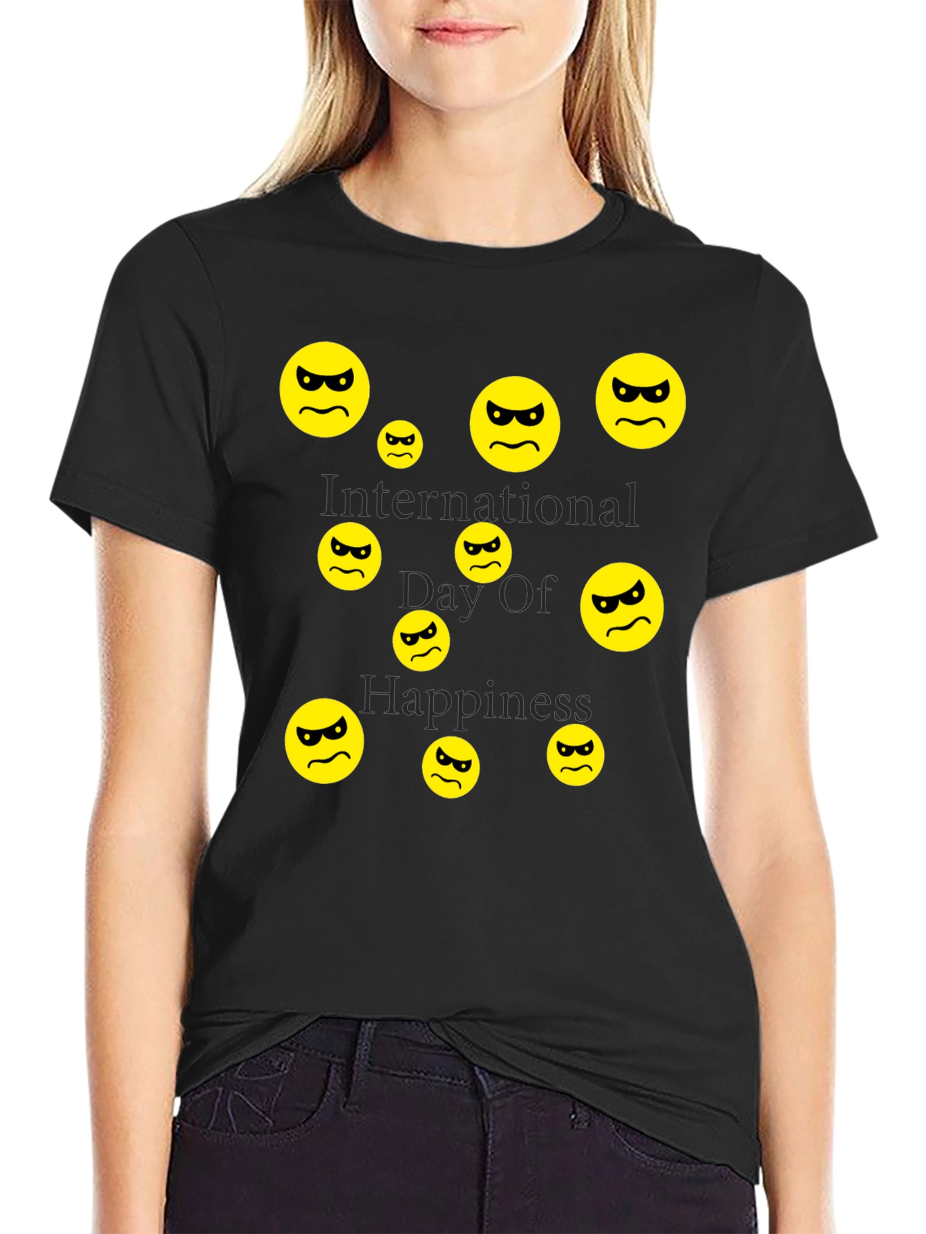 Angry Emoji Graphic Print Mens T-Shirt