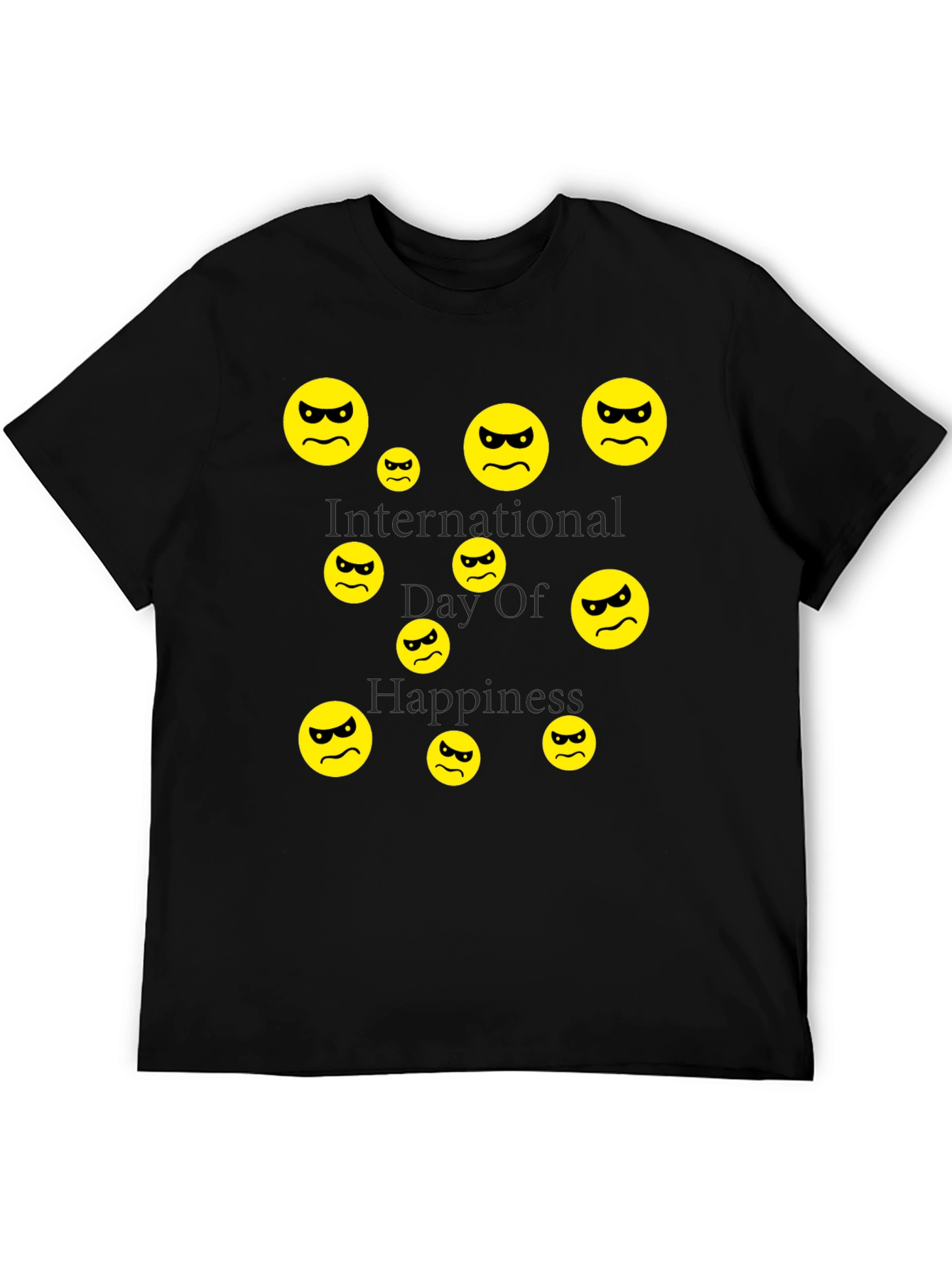 Angry Emoji Graphic Print Mens T-Shirt