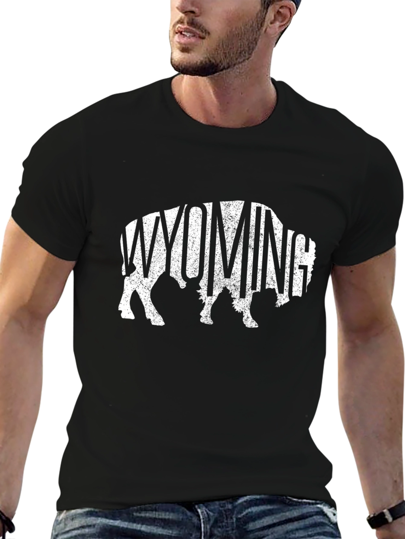 Wyoming Buffalo Graphic Tee - Black