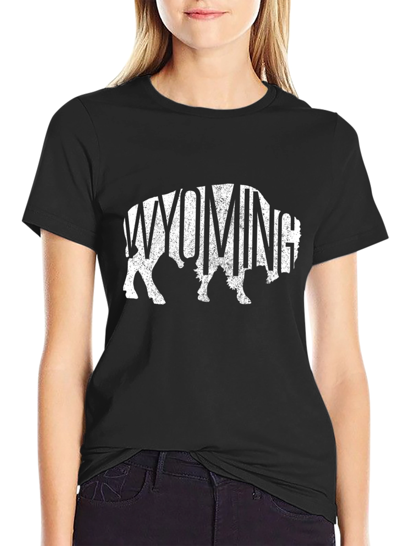 Wyoming Buffalo Graphic Tee - Black