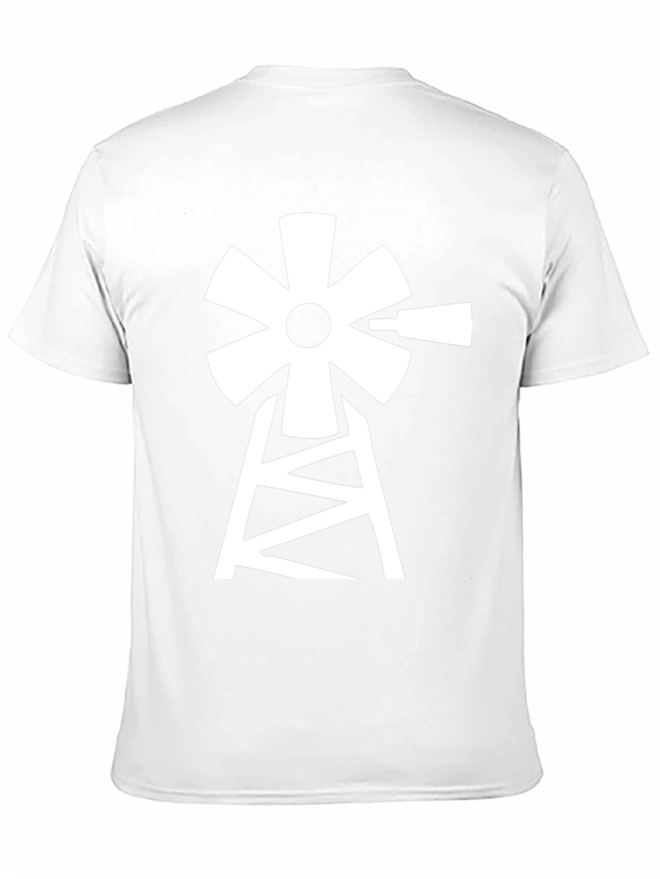 Windmill Graphic Tee - Black Cotton Blend T-Shirt