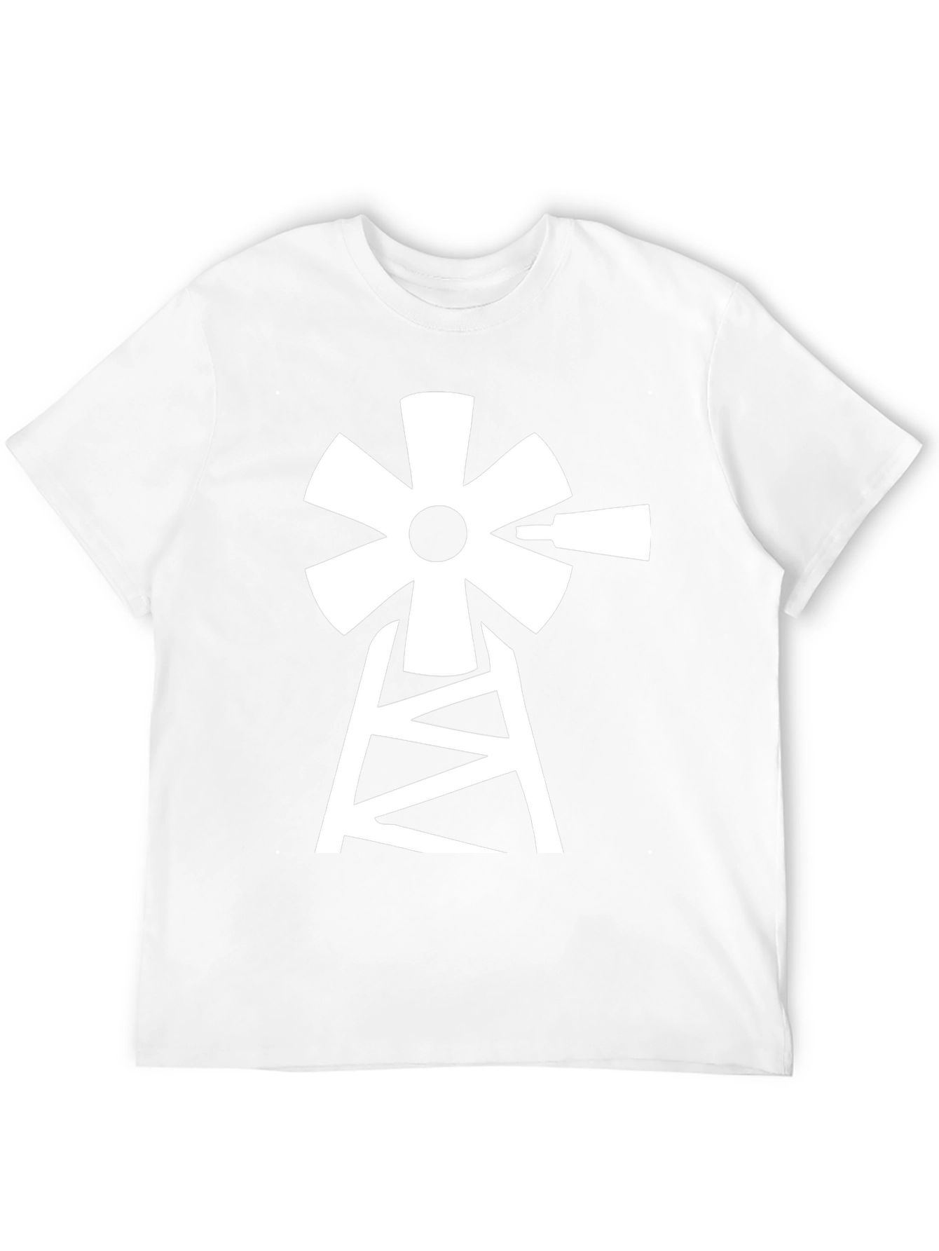 Windmill Graphic Tee - Black Cotton Blend T-Shirt