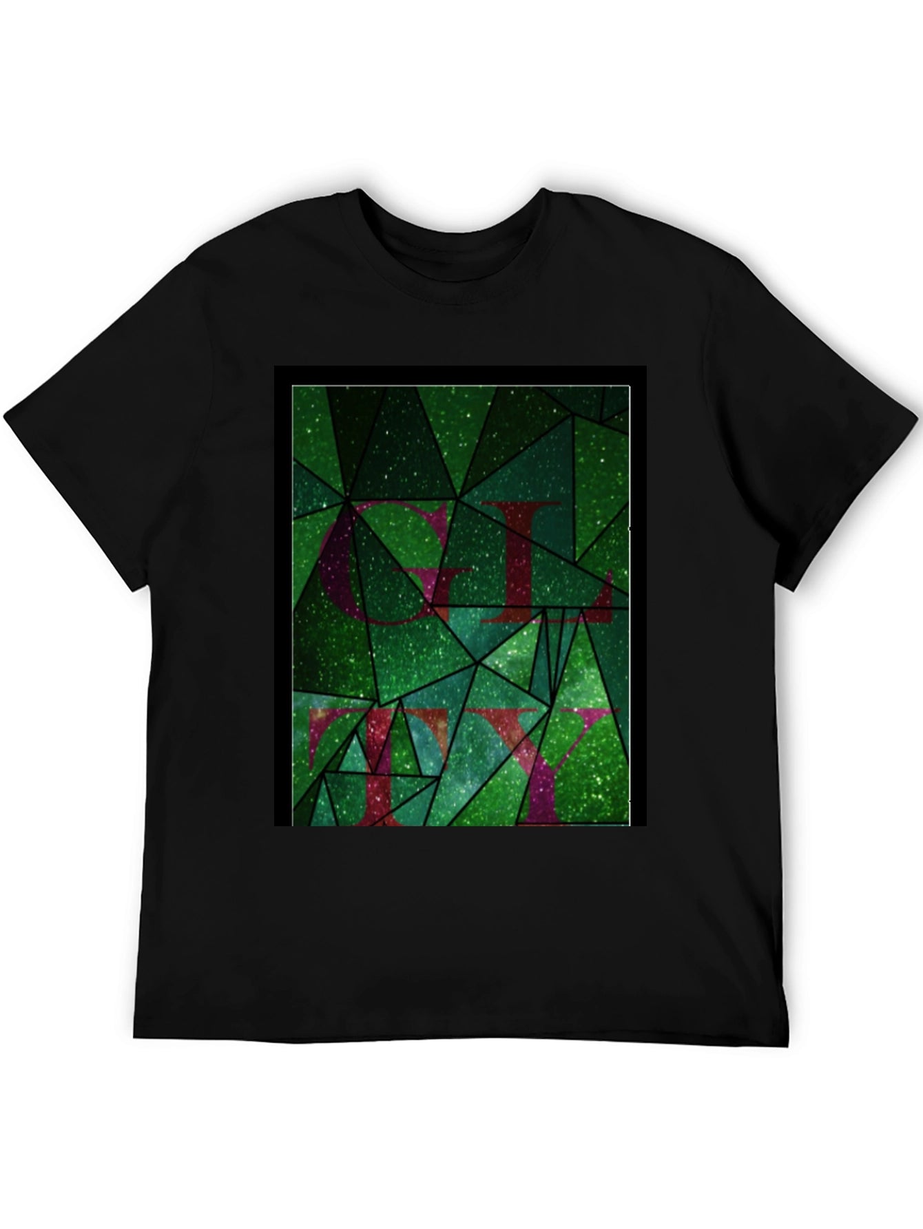 Abstract Green Mosaic Graphic Tee