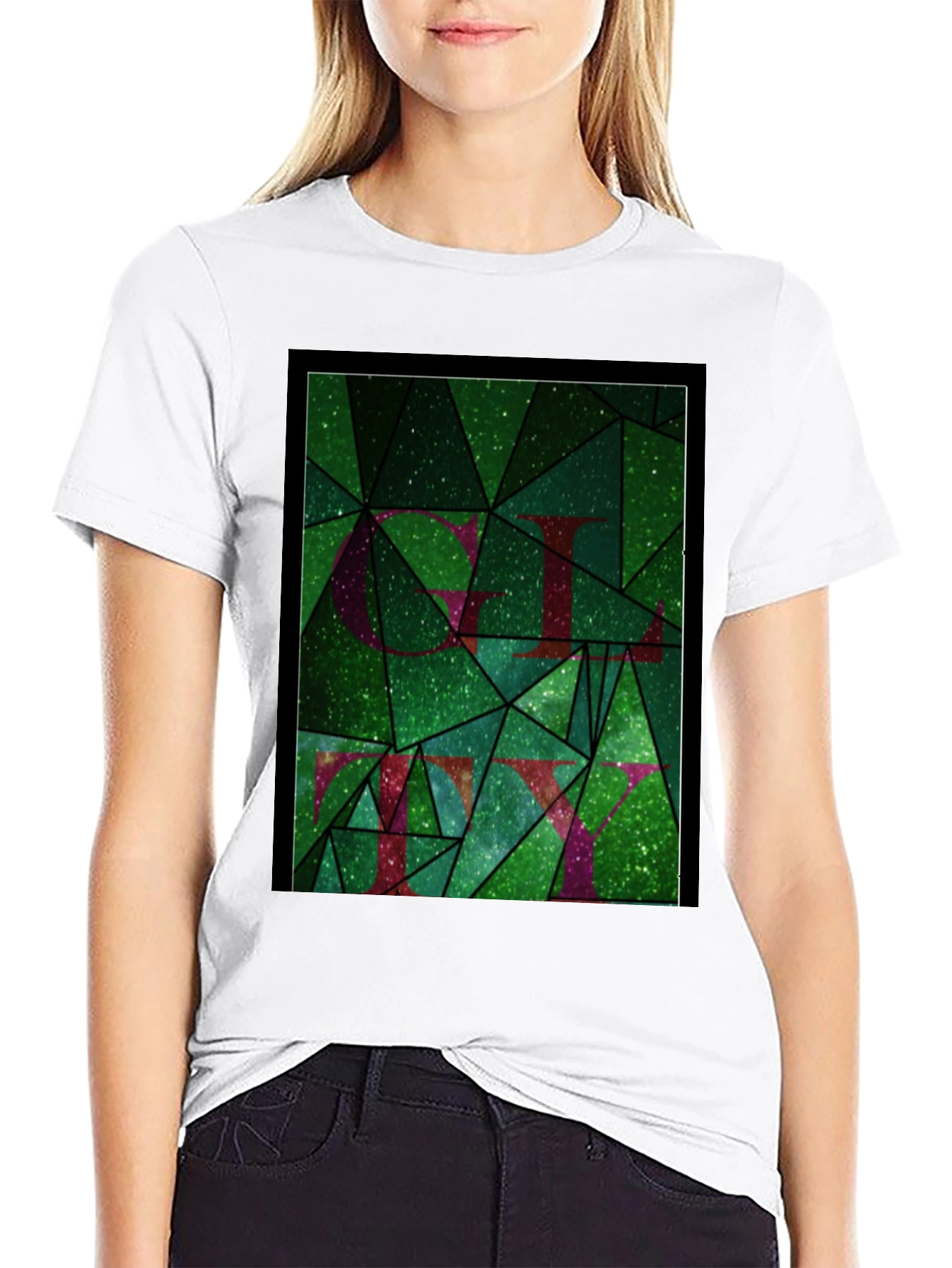 Abstract Green Mosaic Graphic Tee