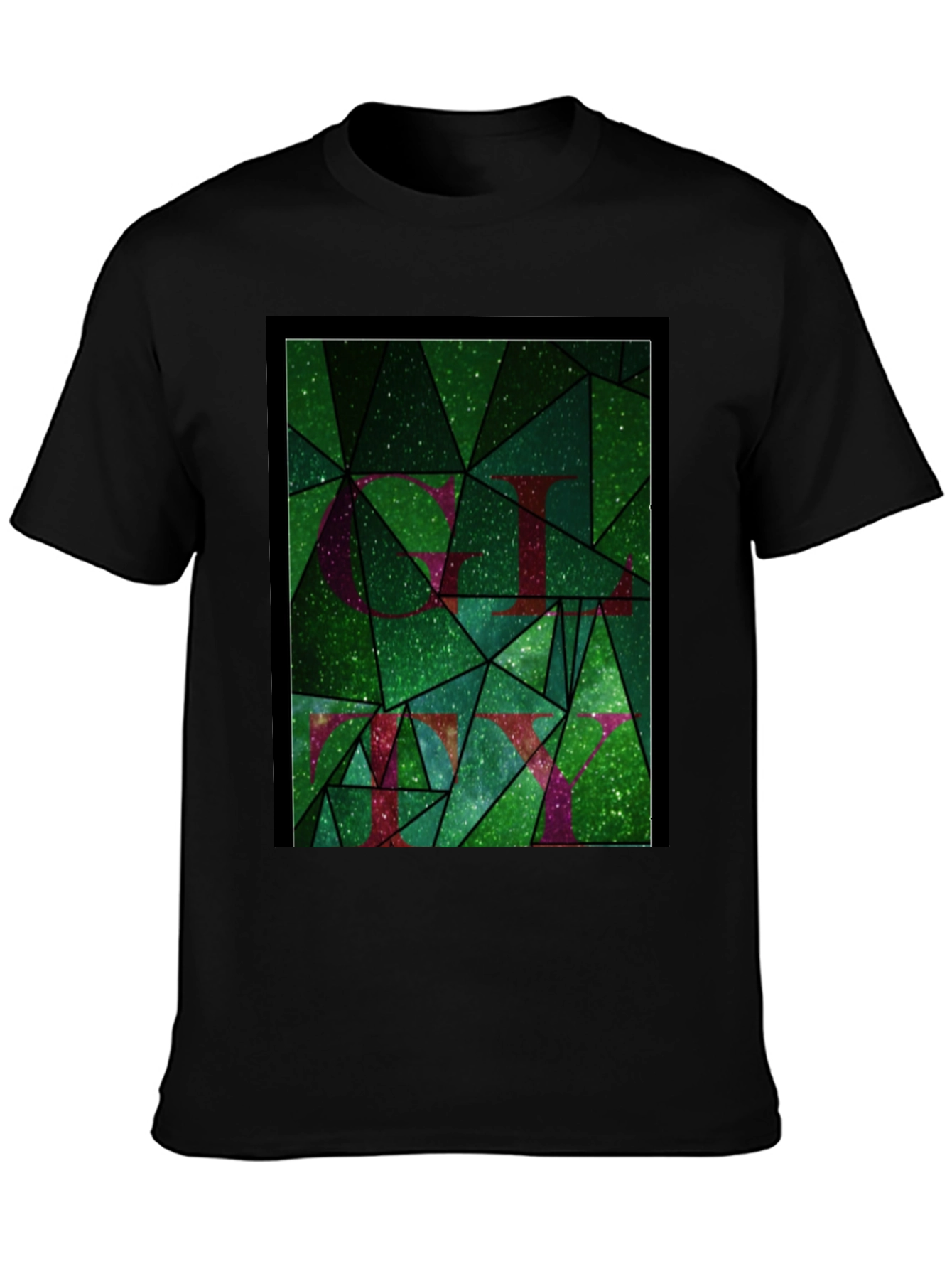 Abstract Green Mosaic Graphic Tee